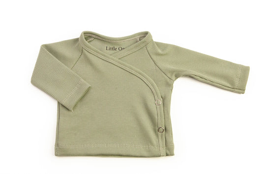 Baby ribbed wrap shirt dusty green
