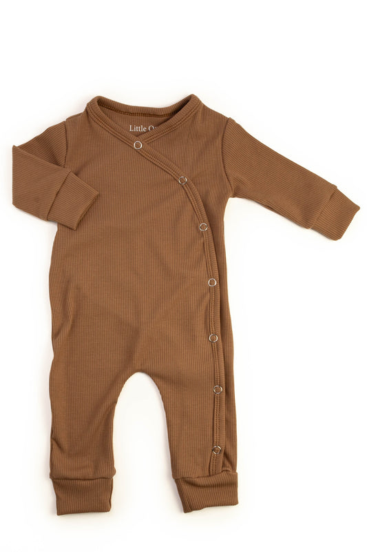 Baby romper rib cocoa