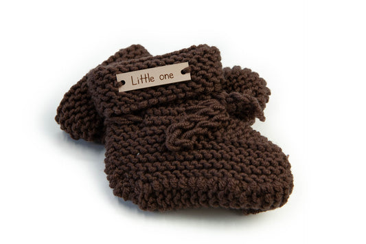 Hausschuhe aus Merinowolle Schokolade