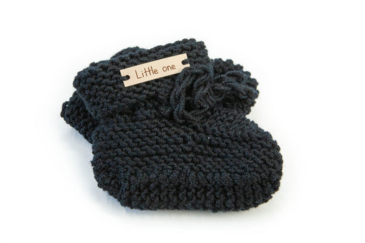 Merino wool slippers black