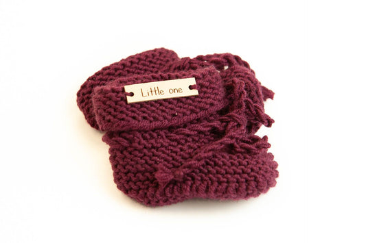 Merino wollen slofjes wijnrood