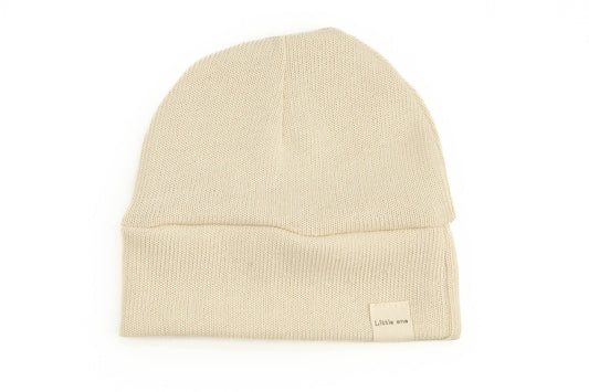 Hat knitted cotton natural