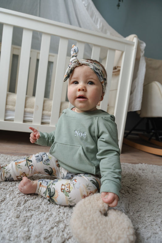 Hoody dusty green personalized