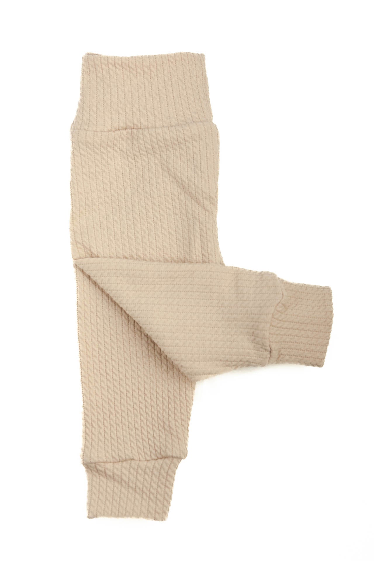 Cable-knit pants natural