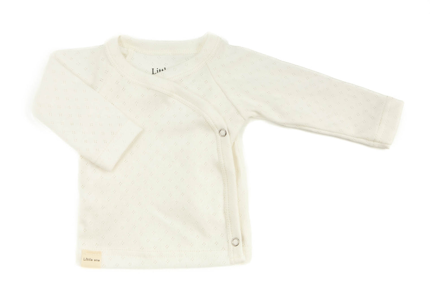 Overslag shirtje ajour ecru