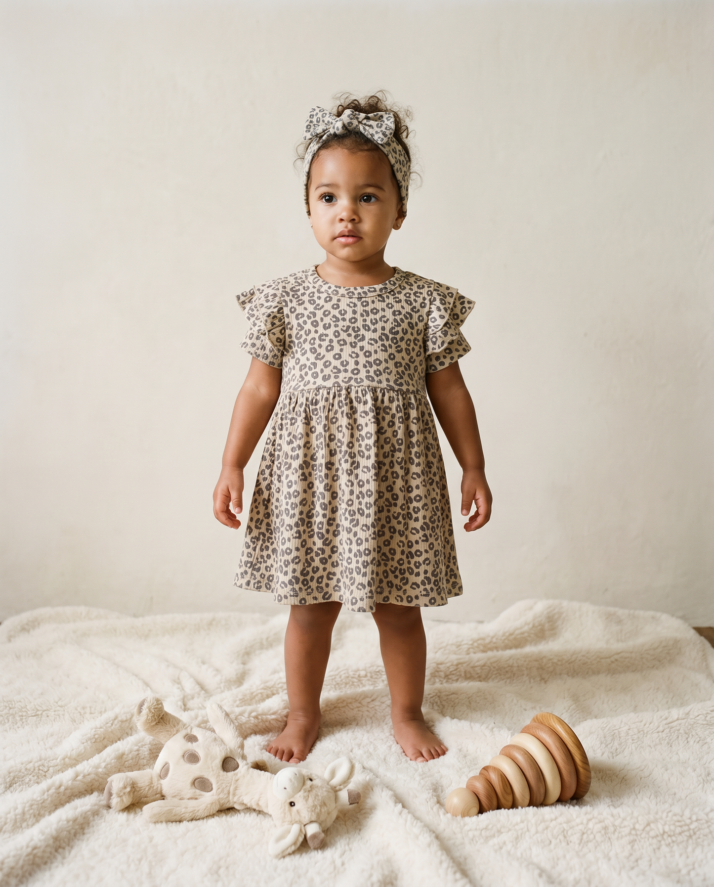 Dress baby rib leopard