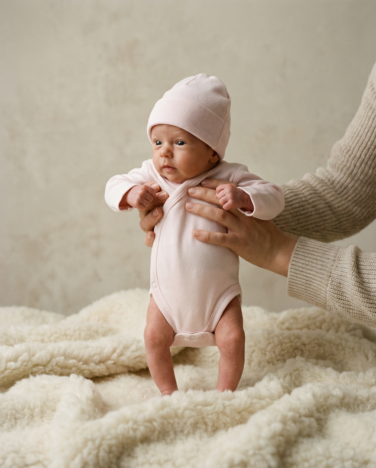 Prematuur romper setje zacht roze