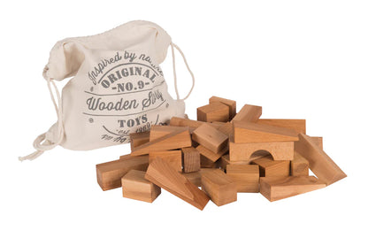 Wooden blocks in bag XL - 30 pieces