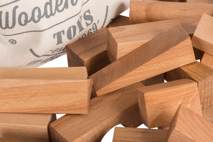 Wooden blocks in bag XL - 30 pieces