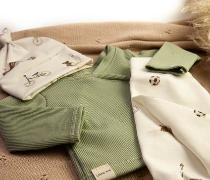 Baby Ripp-Wickelshirt Staubgrün