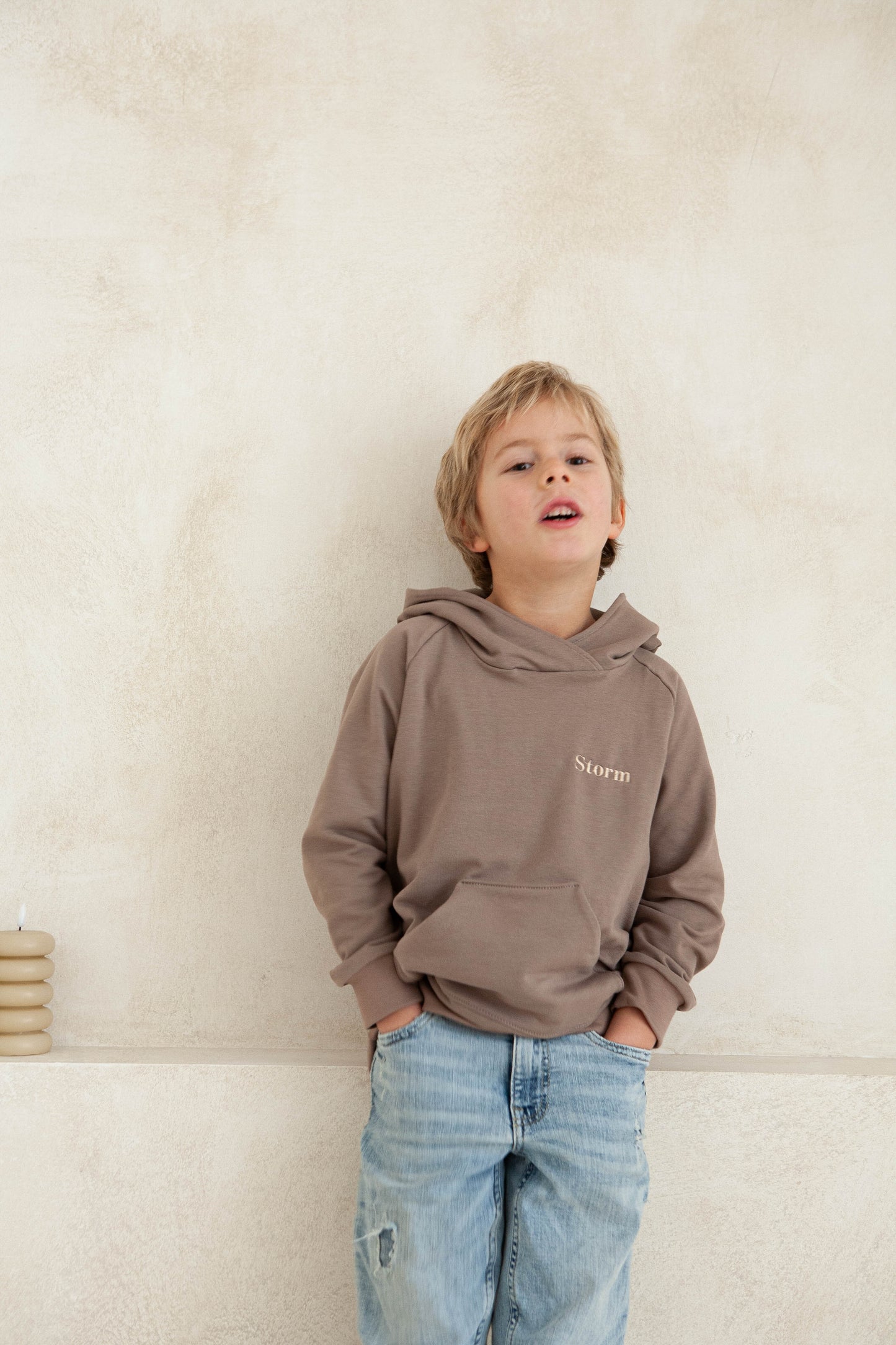 Hoody taupe personalized