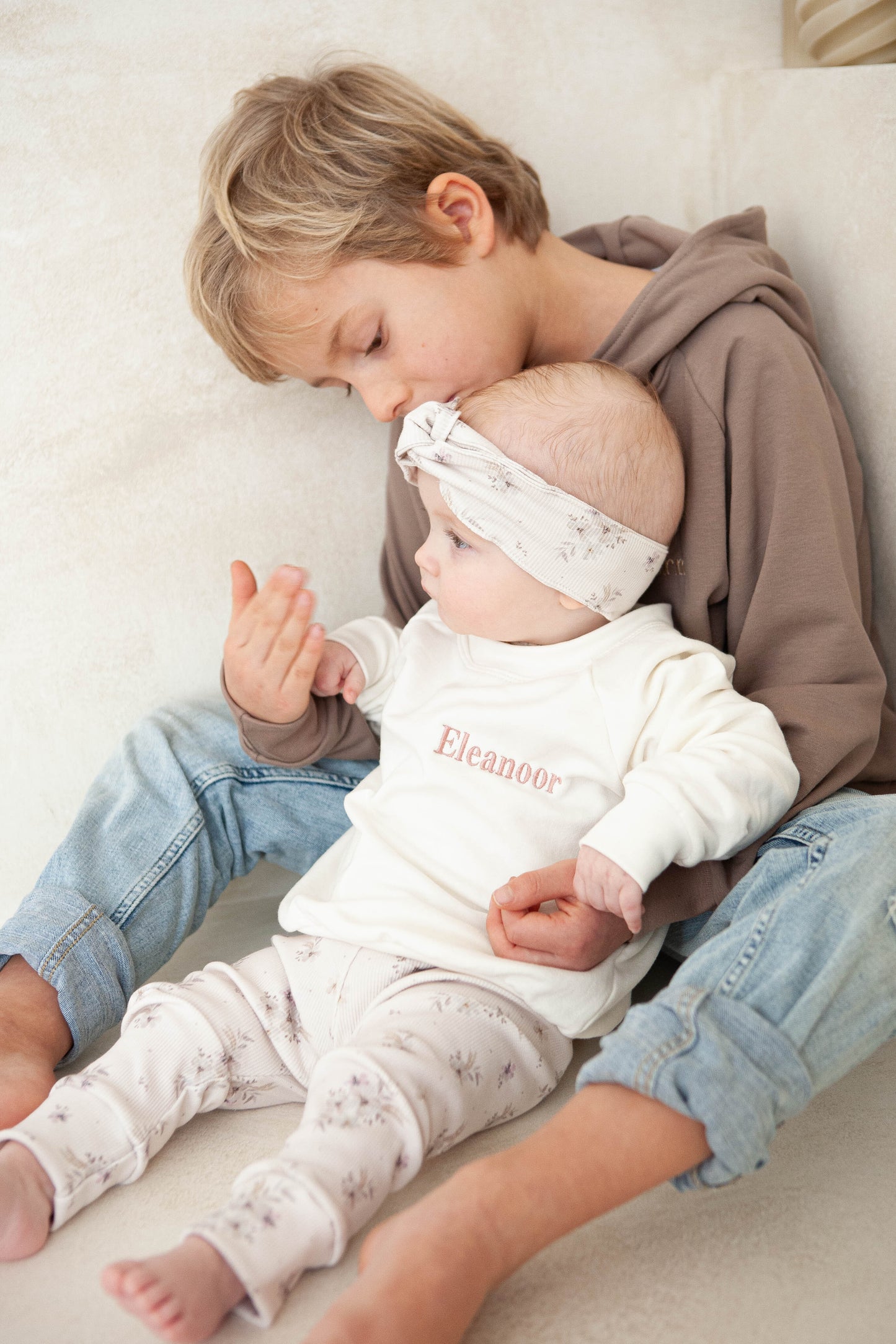 Oversize Pullover ecru personalisiert