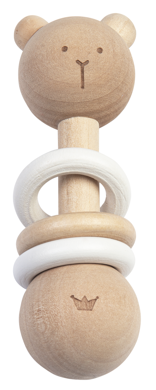 Eco friendly wooden bear rattle