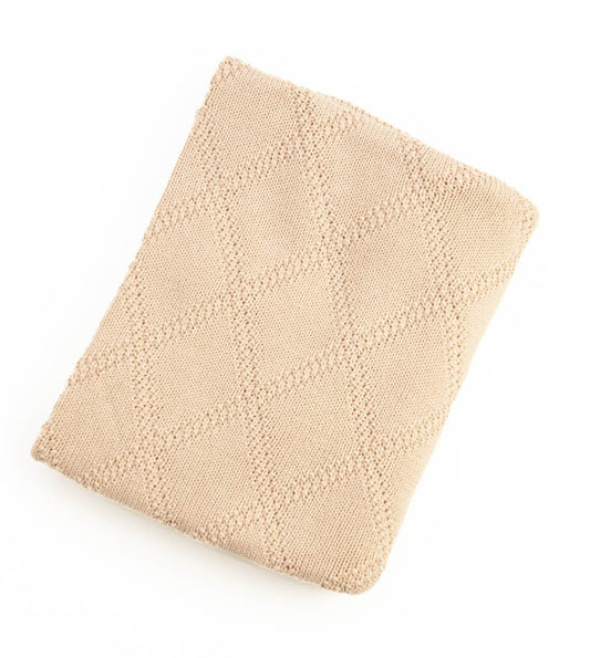 Katoenen dekentje gebreid beige