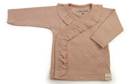 Wickelshirt Rüschen durchbrochen rosa