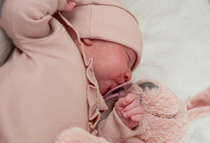 Boxpakje baby rib ruffel nude pink