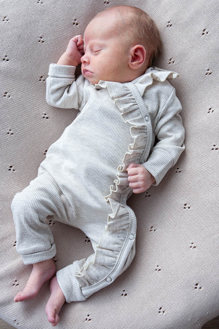 Boxpakje baby rib ruffel beige melange