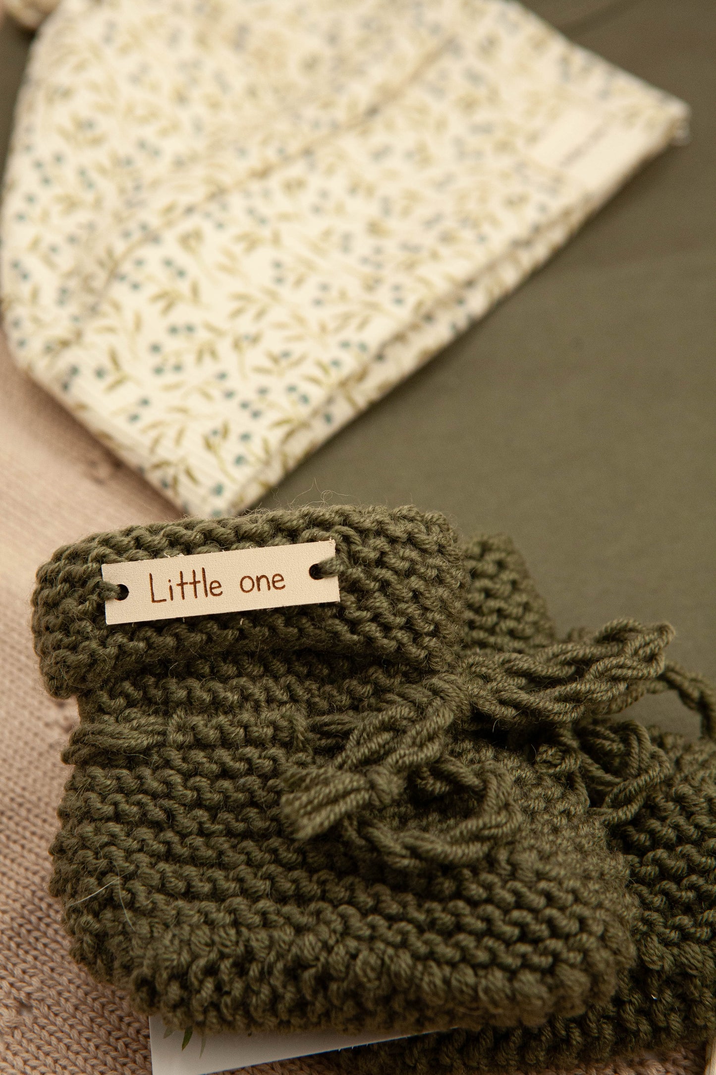 Merino wollen slofjes moss groen