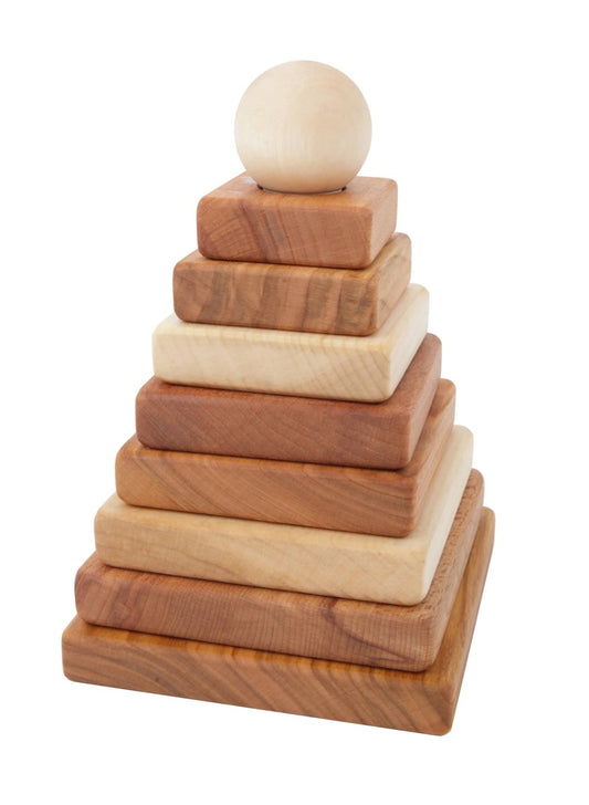 Houten stapeltoren vierkant - Montessori - houten speelgoed