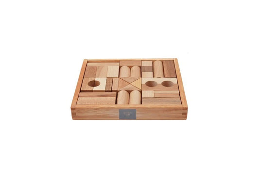 Houten blokken in tray - speelgoed 30 stuks