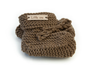 Merino wollen slofjes coffee au lait