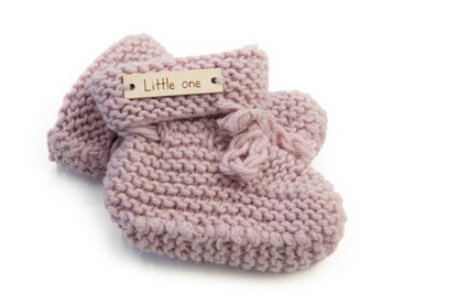 Merino wollen slofjes roze