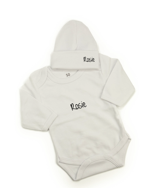 Personalized romper set white
