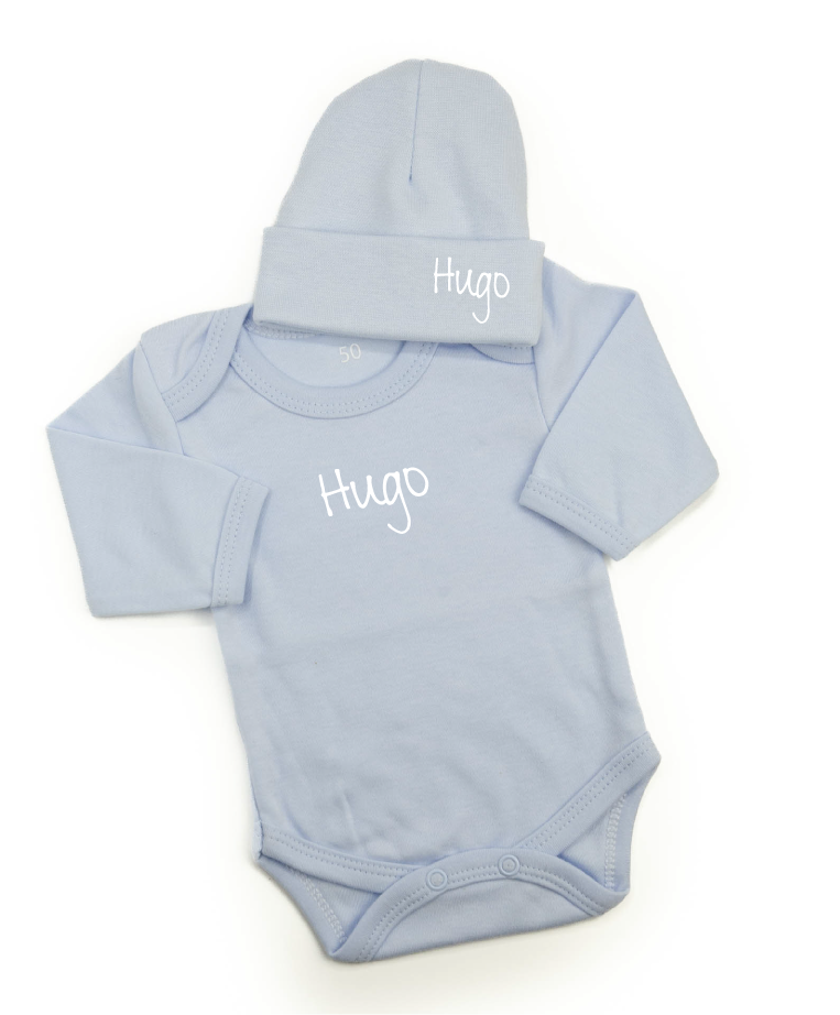 Personalisiertes Stramplerset Babyblau