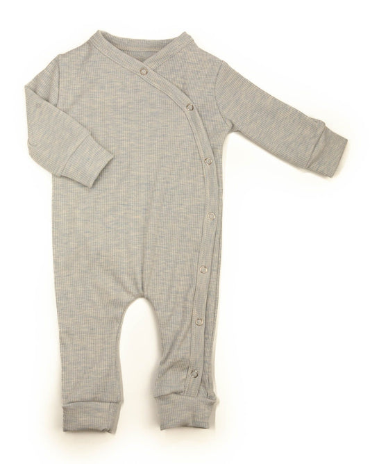 Baby Strampler Ripp blau/melange