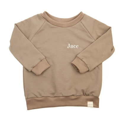 Pullover taupe personalisiert