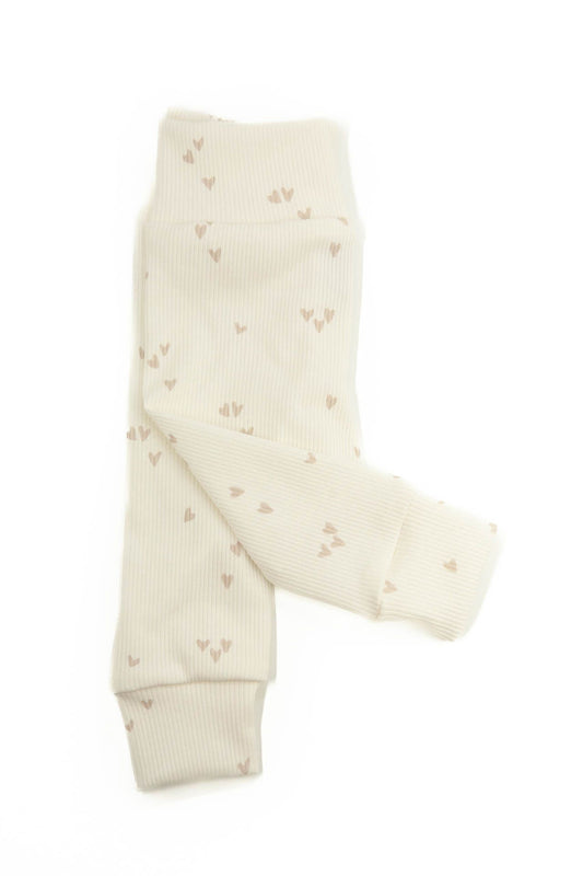 Babyhose gerippt ecru Herzen