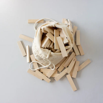 Wooden blocks in bag - 100 pieces