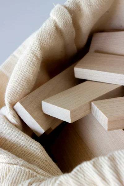 Wooden blocks in bag - 100 pieces