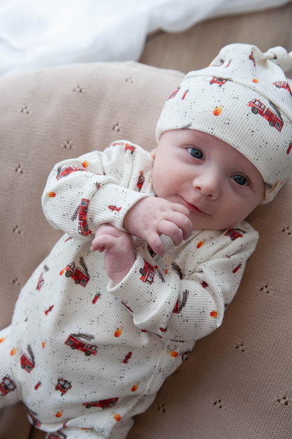 Baby romper rib fire engines