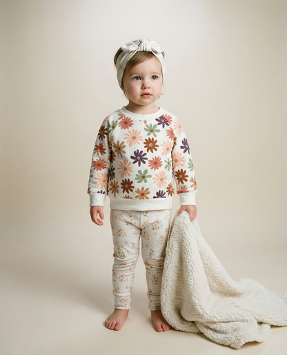 Legging baby rib flowers
