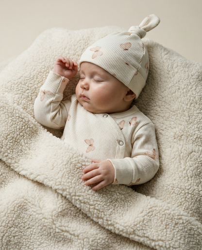Baby-Strampler mit gerippten Schmetterlingen