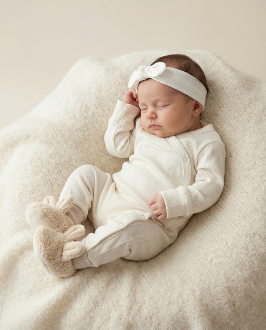 Headband baby rib ecru