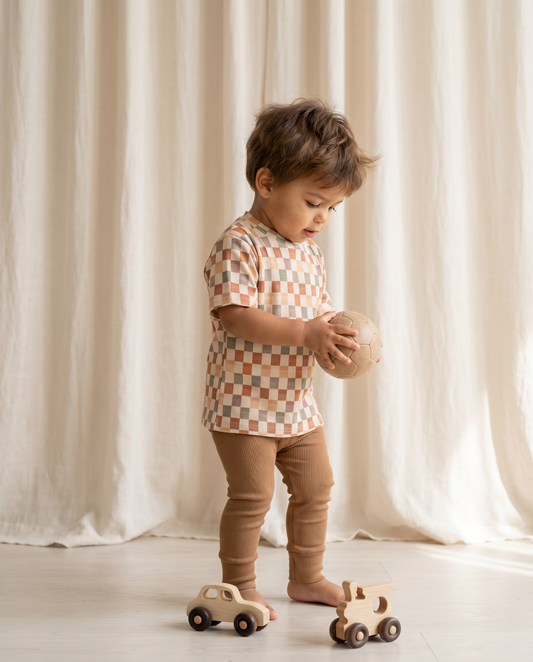 T-Shirt mit Babyripp-Blöcken