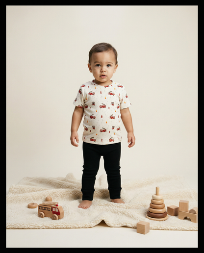 T-Shirt Baby Rib Feuerwehrautos